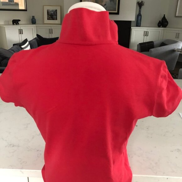 Calvin Klein Casual Cap Sleeve V Neck Cotton w Spandex Polo Shirt Coral Sz M - Picture 6 of 15